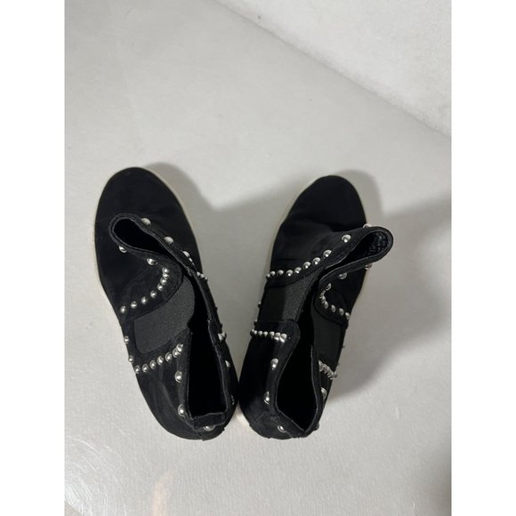 Aldo Shoes Ankle High Heels Black Suede Studded Womens Shoes 8 38.5 Platforms - Picture 8 of 11